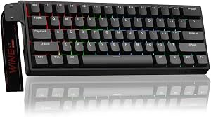 Teclado mecánico para juegos Aula WIN60 HE - 60% cableado, switch magnético intercambiable en caliente, actuación ajustable con modo de disparo rápido, tasa de sondeo de 8000 Hz, RGB compacto 60% para PC