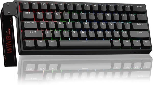 Teclado mecánico para juegos Aula WIN60 HE - 60% cableado, switch magnético intercambiable en caliente, actuación ajustable con modo de disparo rápido, tasa de sondeo de 8000 Hz, RGB compacto 60% para PC