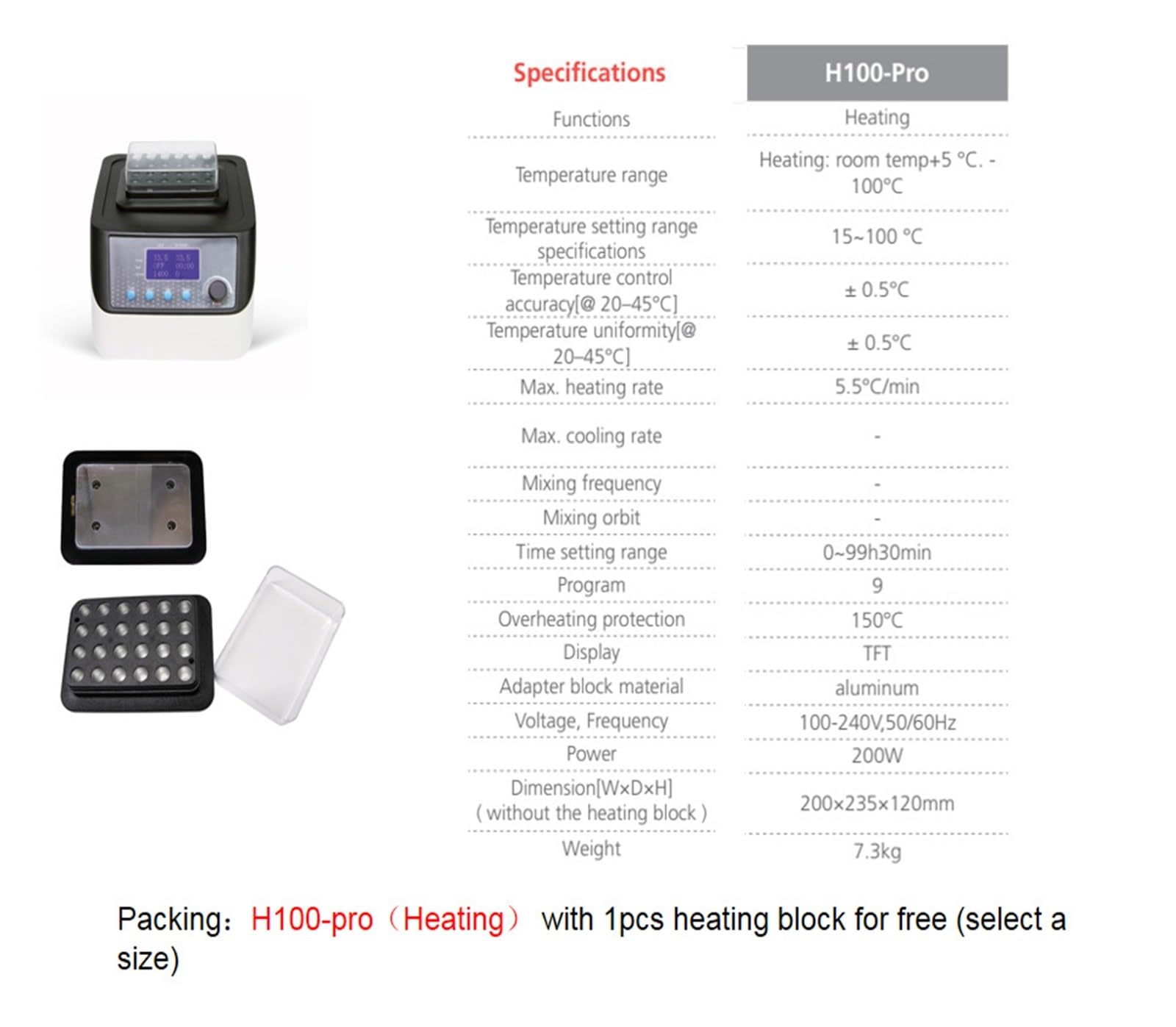 Agitador Orbital, Baño de metal termostático laboratorio con 1,5 ml, 2, bloque calefacción, refrigeración, mezcla, incubadora baño seco, LCD Digital(H100-pro)