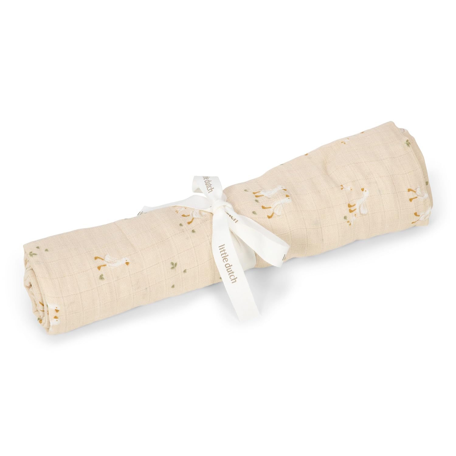 Little Dutch Newborn Naturals - Manta para bebé (120 x 120 cm), diseño de Little Goose, color beige