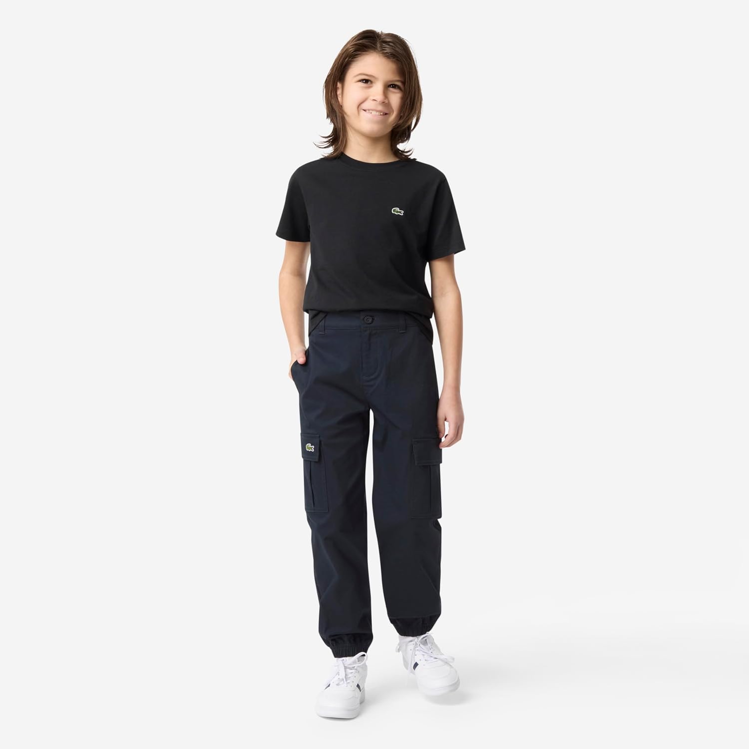 Lacoste Boys' Pull on Twill Cargo Jogger Pants