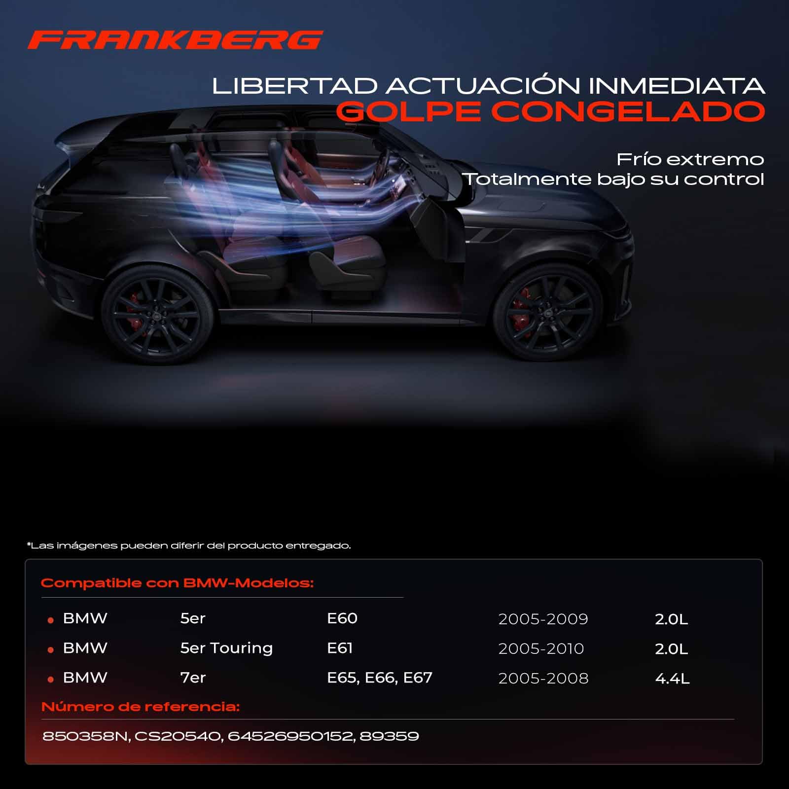 Frankberg Compresor de aire acondicionado con embrague Diesel Compatible con 5 Series E60 520d 5 Series Touring E61 520d 7 Series E65/E66/E67 745d Replace# 64526950152, aceite premezclado