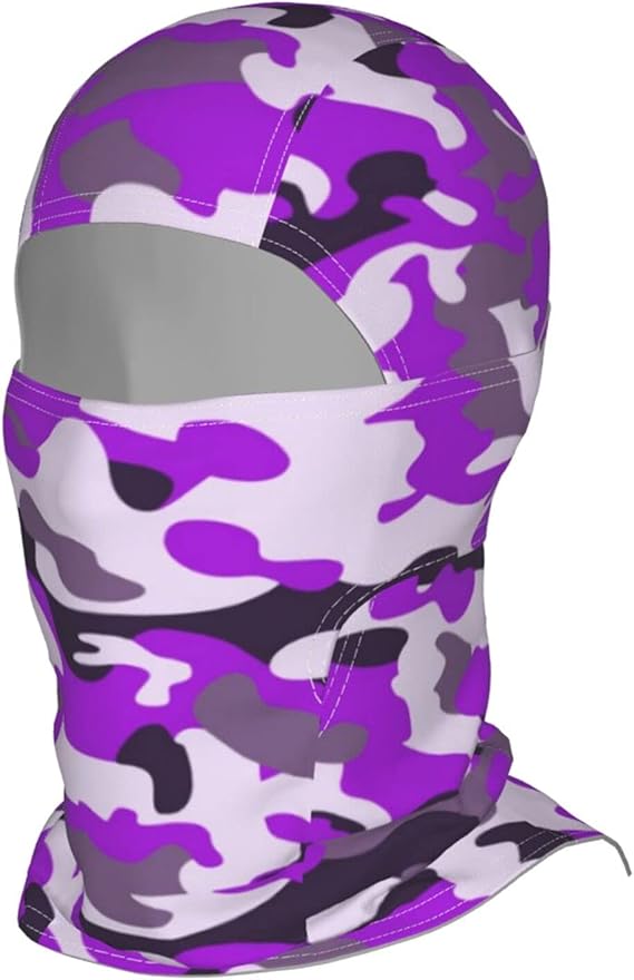 ZXZNC Balaclava Face Mask Women Men Purple Camouflage Military Hunting