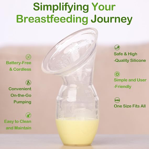 haakaa Silicone Manual Breast Pump, Food Grade Silicone - 4oz/100ml