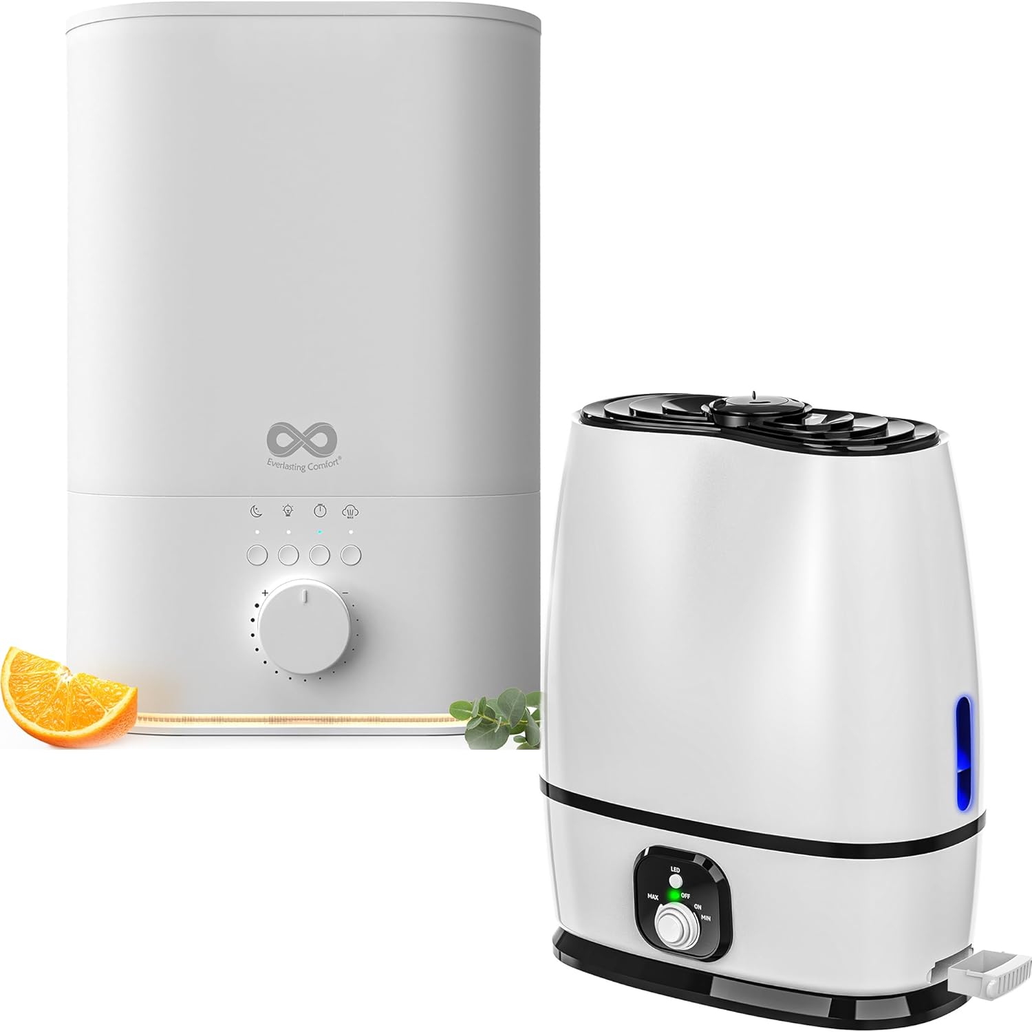 Upgraded 6L Top Fill Humidifier & Cool Mist Humidifier Bundle – Quiet, Long-Lasting Humidifiers for Large Rooms, Baby Rooms & Bedrooms – 50-60 Hour Run Time