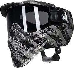 HK Army Máscara de Paintball Airsoft Hstl Goggle com Lente Térmica Antiembaçante (Fratura Preta/Cinza/Lente Fumê)