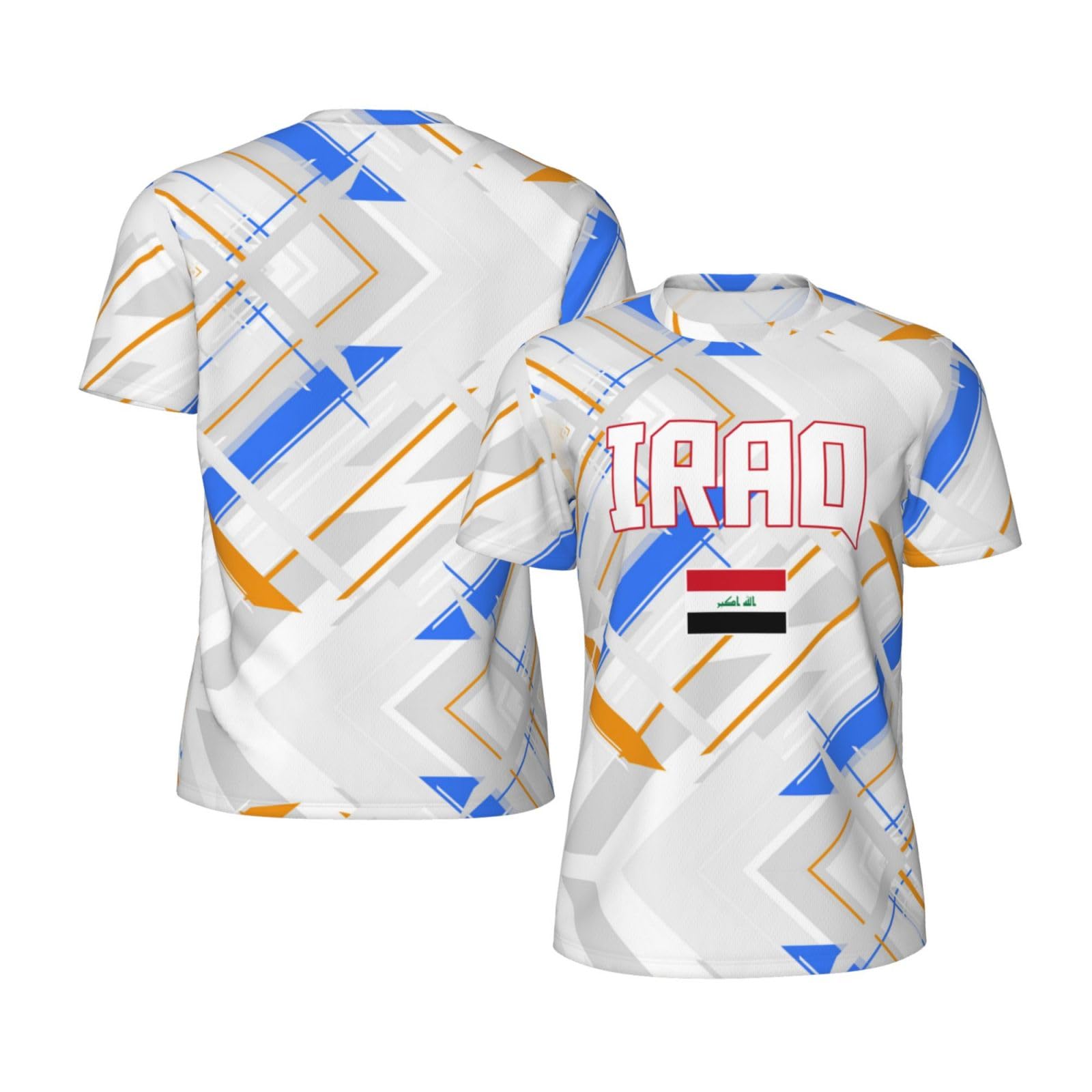 DABOYOZHZH Iraq Flag Cool Iraqans (48) Sports Jersey Mesh T-Shirt 3D Print for Running Cycling Soccer Tennis Fitness Climbing Shirts