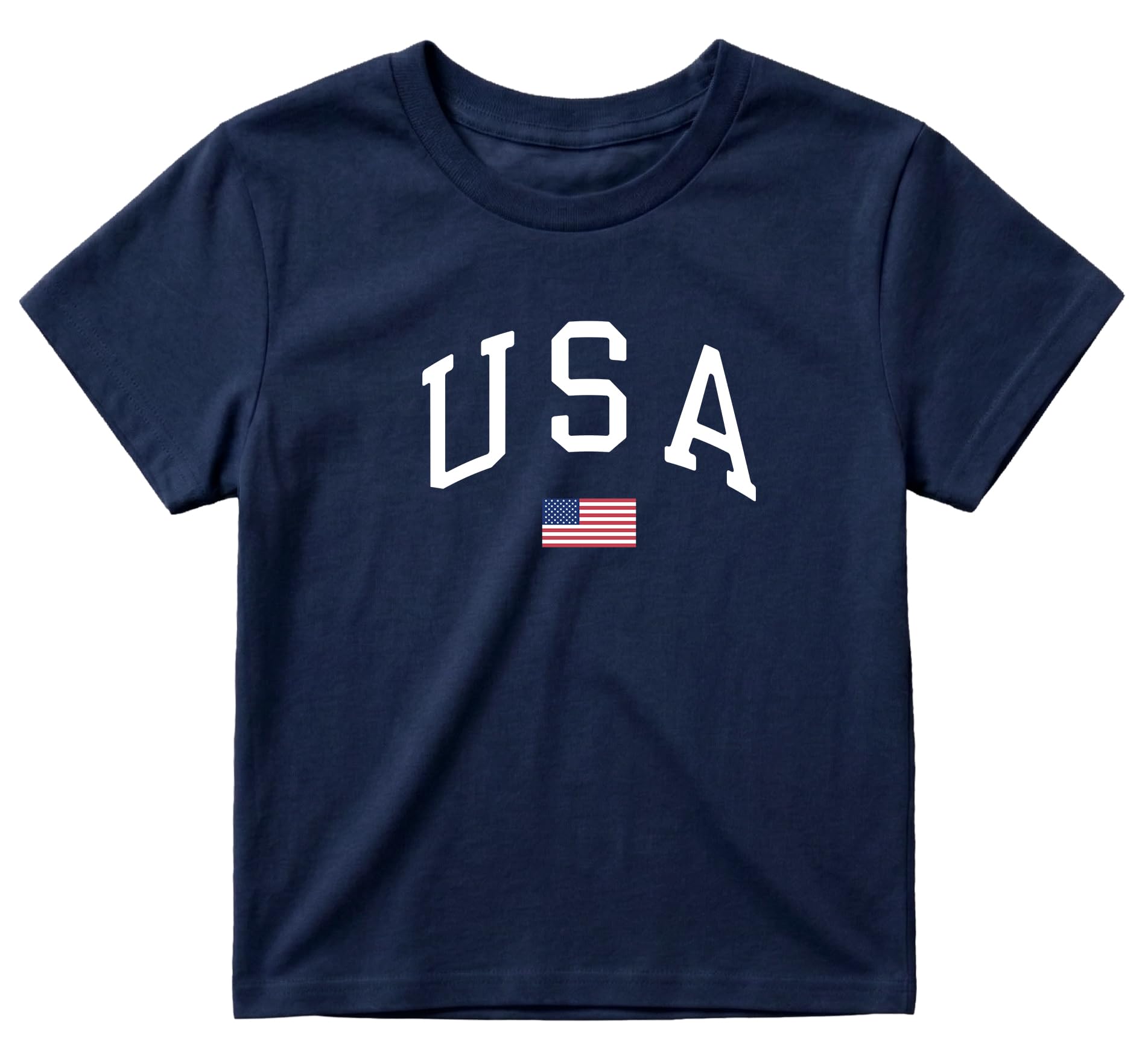 Sanfran Clothing United States Baby Tee T-Shirt Top USA US World Football Shirt Country Soccer Team 2026 Womens Flag Varsity Shirt Navy Blue - XL
