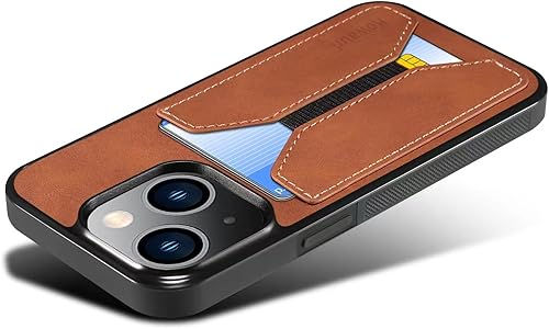 Kowauri Funda para iPhone 15, piel sintética, con ranura para tarjeta de crédito, funda protectora ultra delgada para iPhone 15 (6.1 pulgadas),