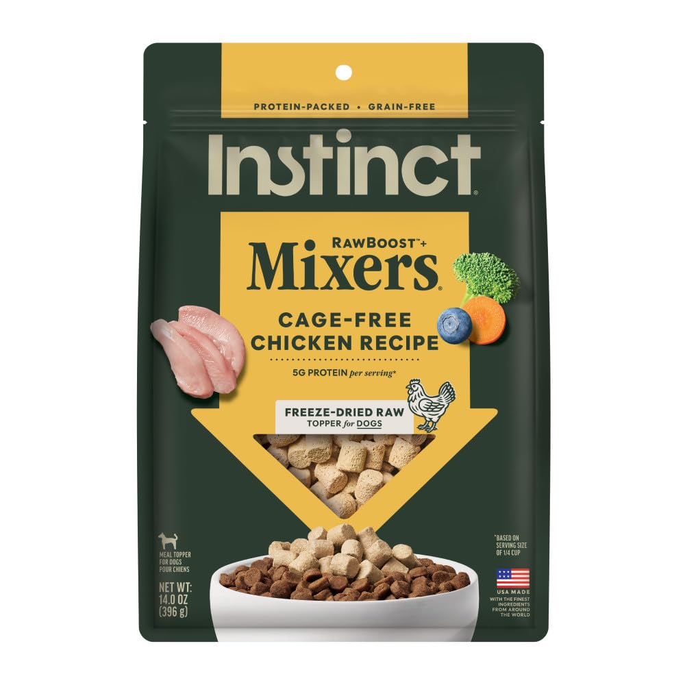 Instinct Raw Boost Mixers, Freeze Dried Dog Food Topper, Grain Free - Cage Free Chicken, 14 oz. Bag