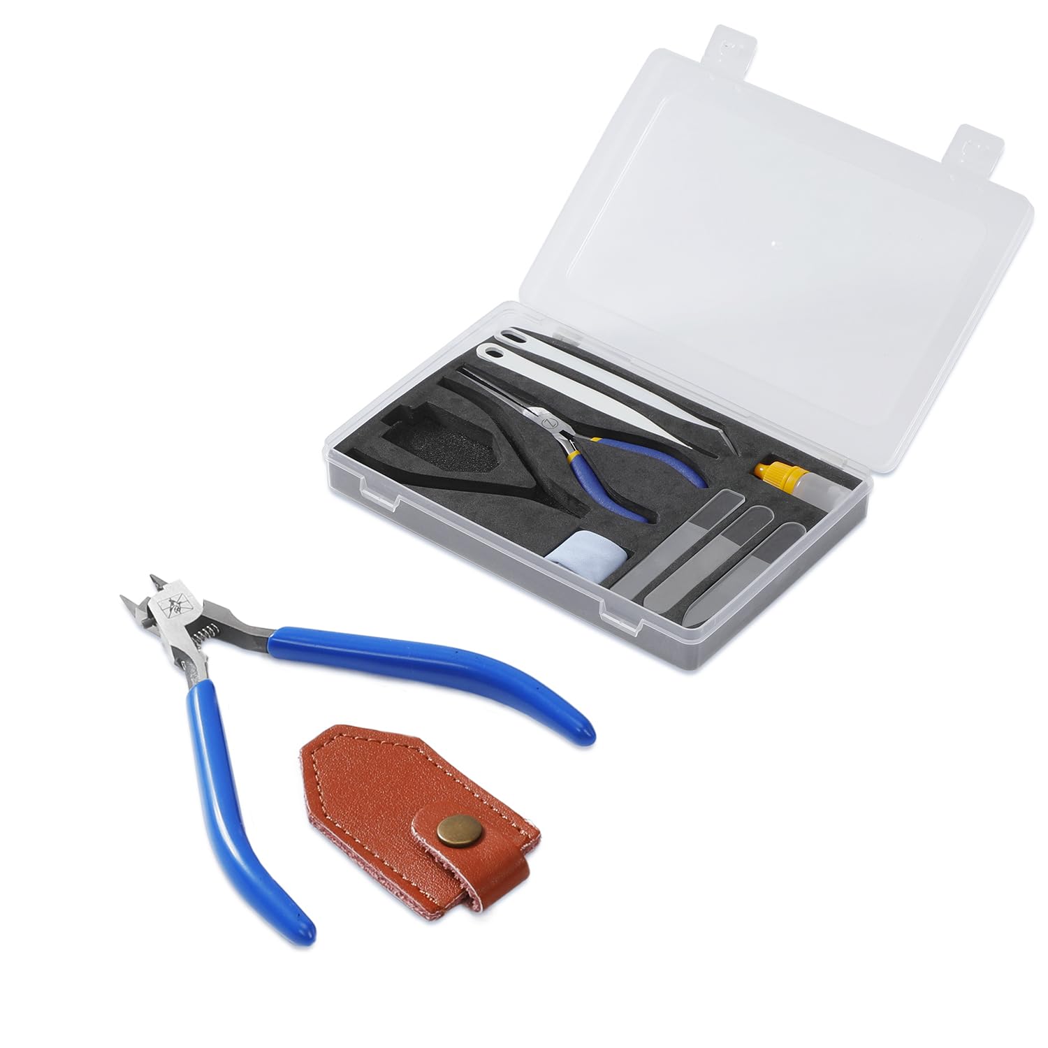 WISEPRO 10 Pcs Gundam Model Tools Kit, Hobby Model Building Tool Kit Model Kit Tools Modeler Basic Tools Craft Set, Plastic Model Tools Kit for Hobby Building Repairing and Fixing