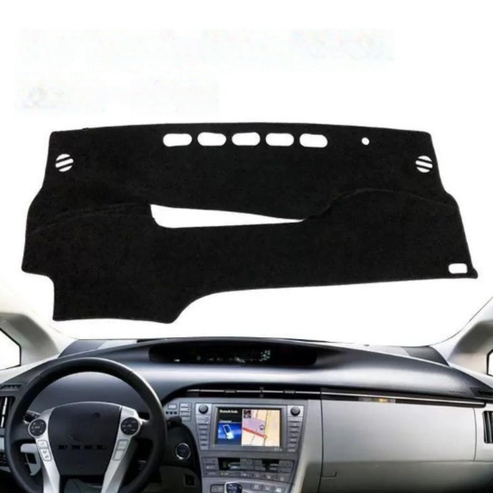 Pokrywa deski rozdzielczej samochodu Toyota Prius XW30 2010-2015 RHD mata antypoślizgowa osłona przeciwsłoneczna dywan dywanik Pad konsola środkowa czarny