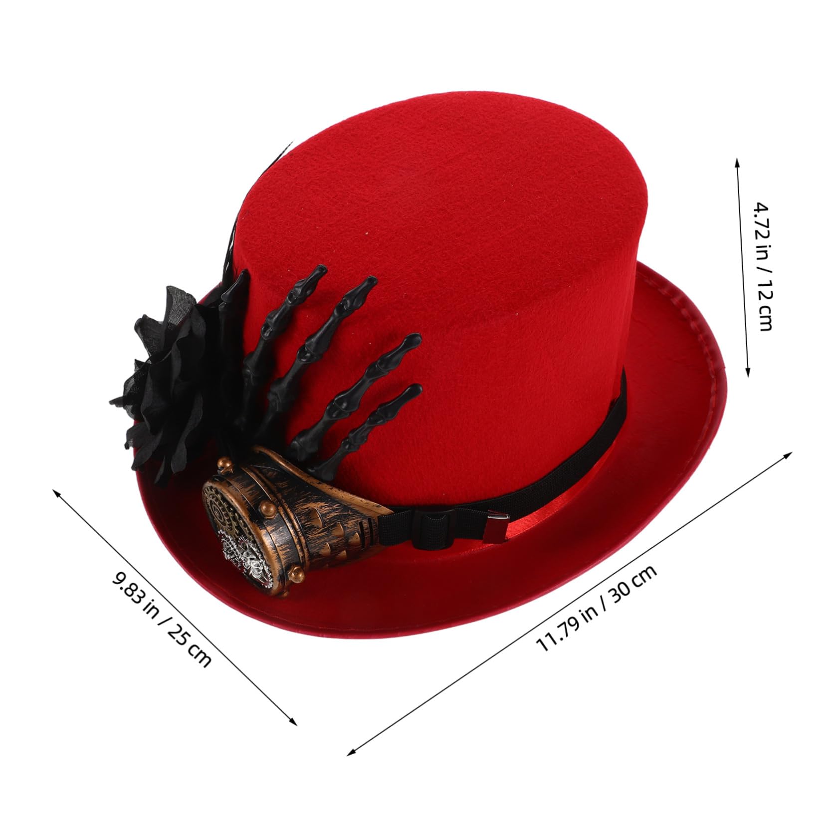 Homoyoyo Sombrero de Copa de Halloween Diseño de Calavera Sombrero Steampunk para Fiesta de Cosplay Unisex Hombres Mujeres