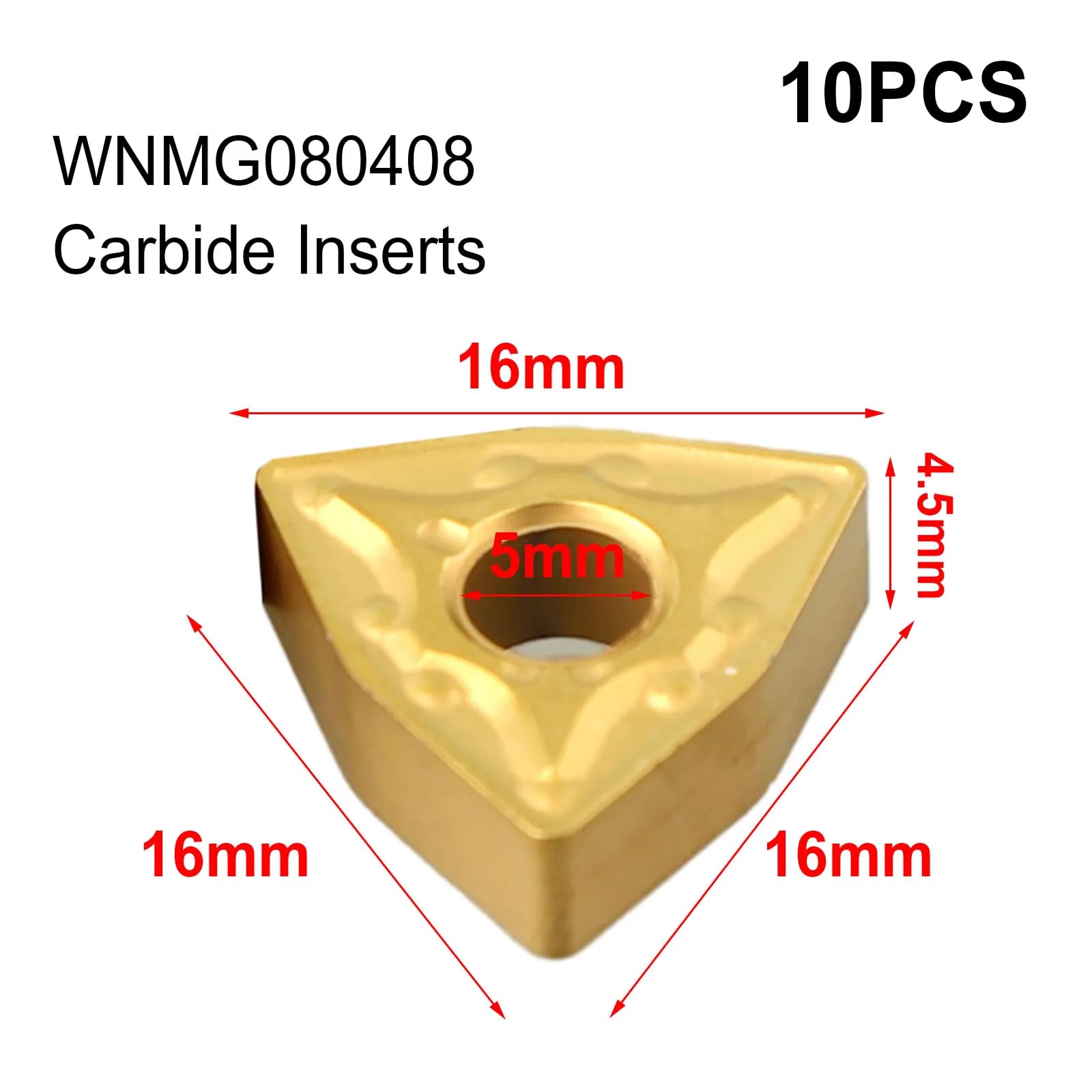 Samfox Insertos de Carburo WNMG 10 Piezas para Torno Herramienta de Corte CNC