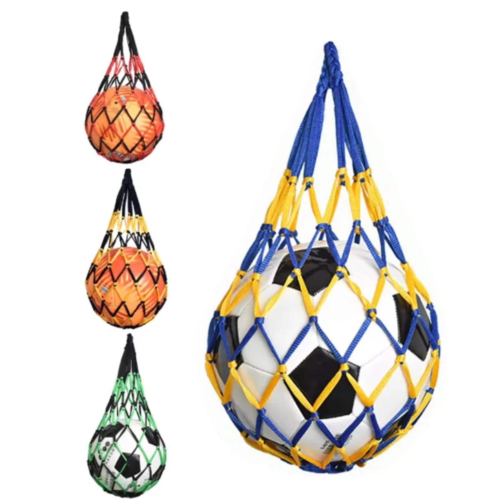 10 Stück Netz-Fußball-Volleyball-Aufbewahrungsbeutel mit Kordelzug, Aufbewahrungsbeutel for Jugendfußball-Selbsttrainer aus robustem Nylon, Fußballzubehör für Ball