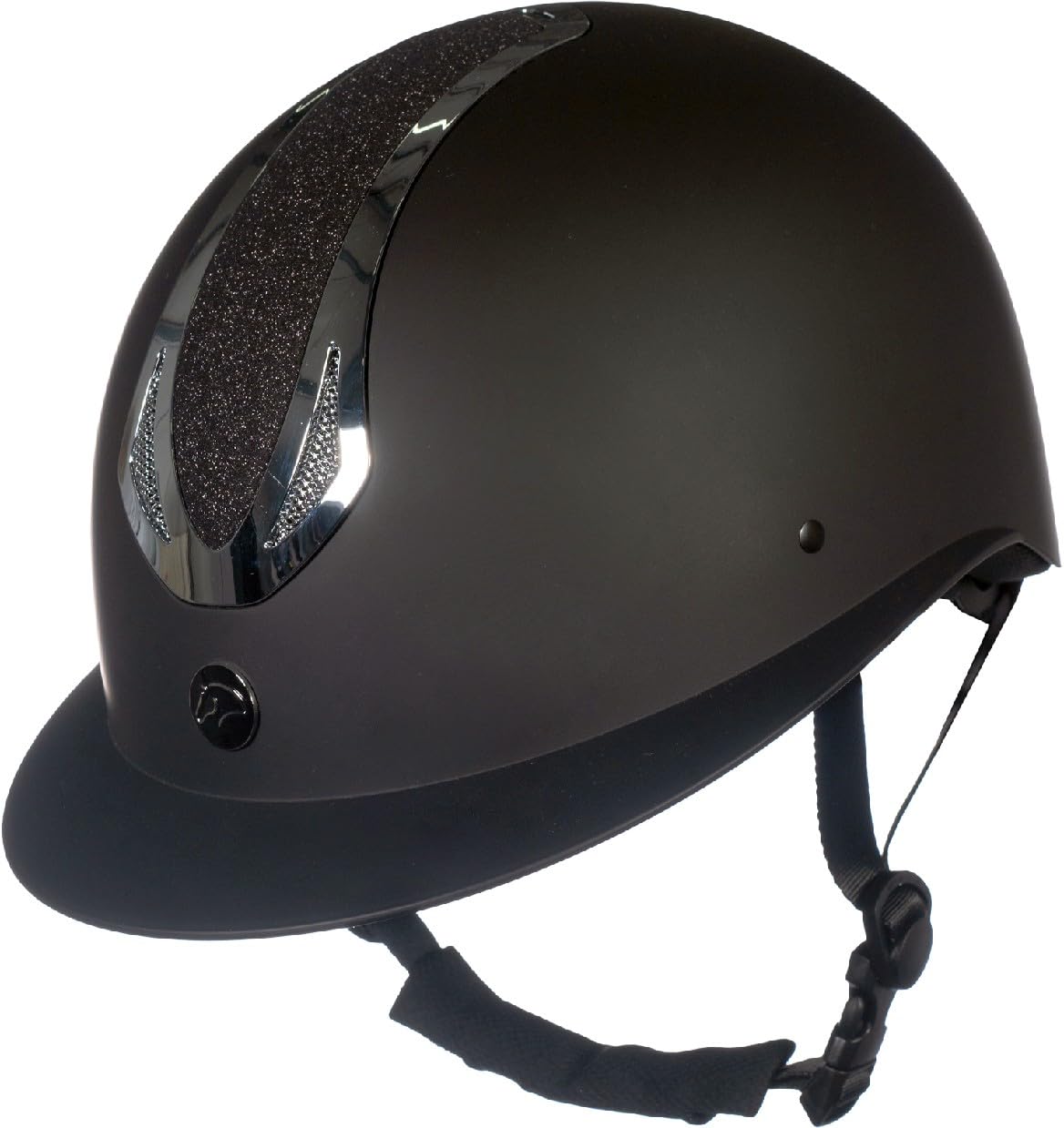HKM Unisex Illusion Casco da equitazione Nero/Argento Lucido L = 58-60 cm