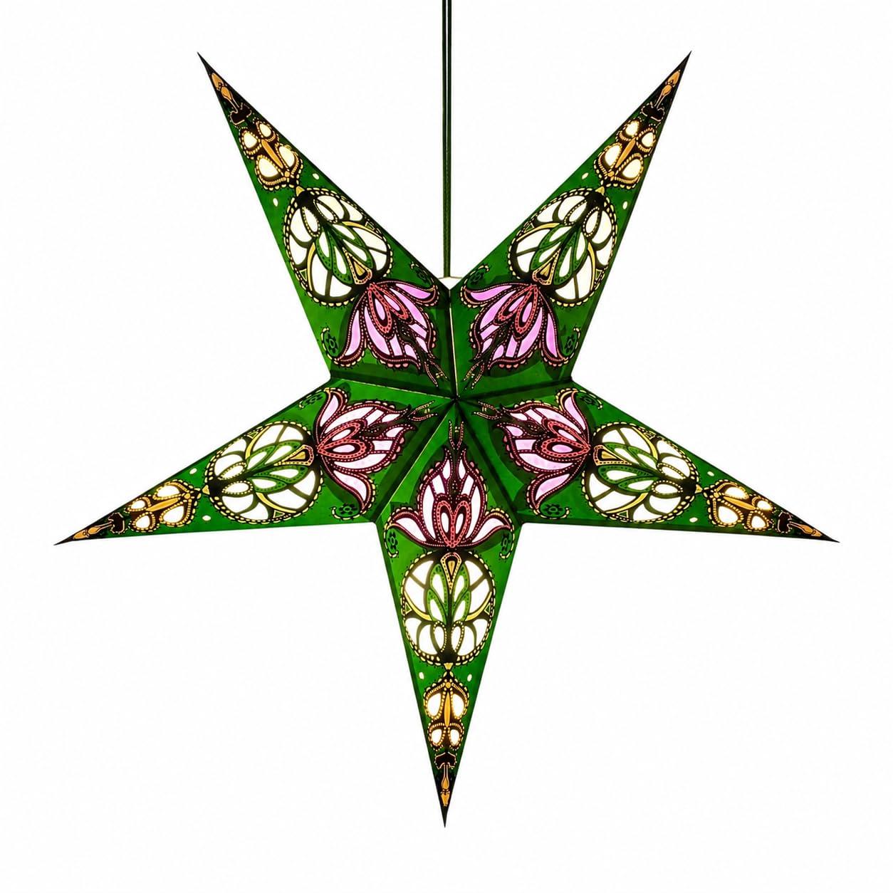 Paper Star Lantern Lampshade, 60 cm, Hanging Decorations for Christmas, Wedding, Home, Party (Dark Green, Purple, Blue)