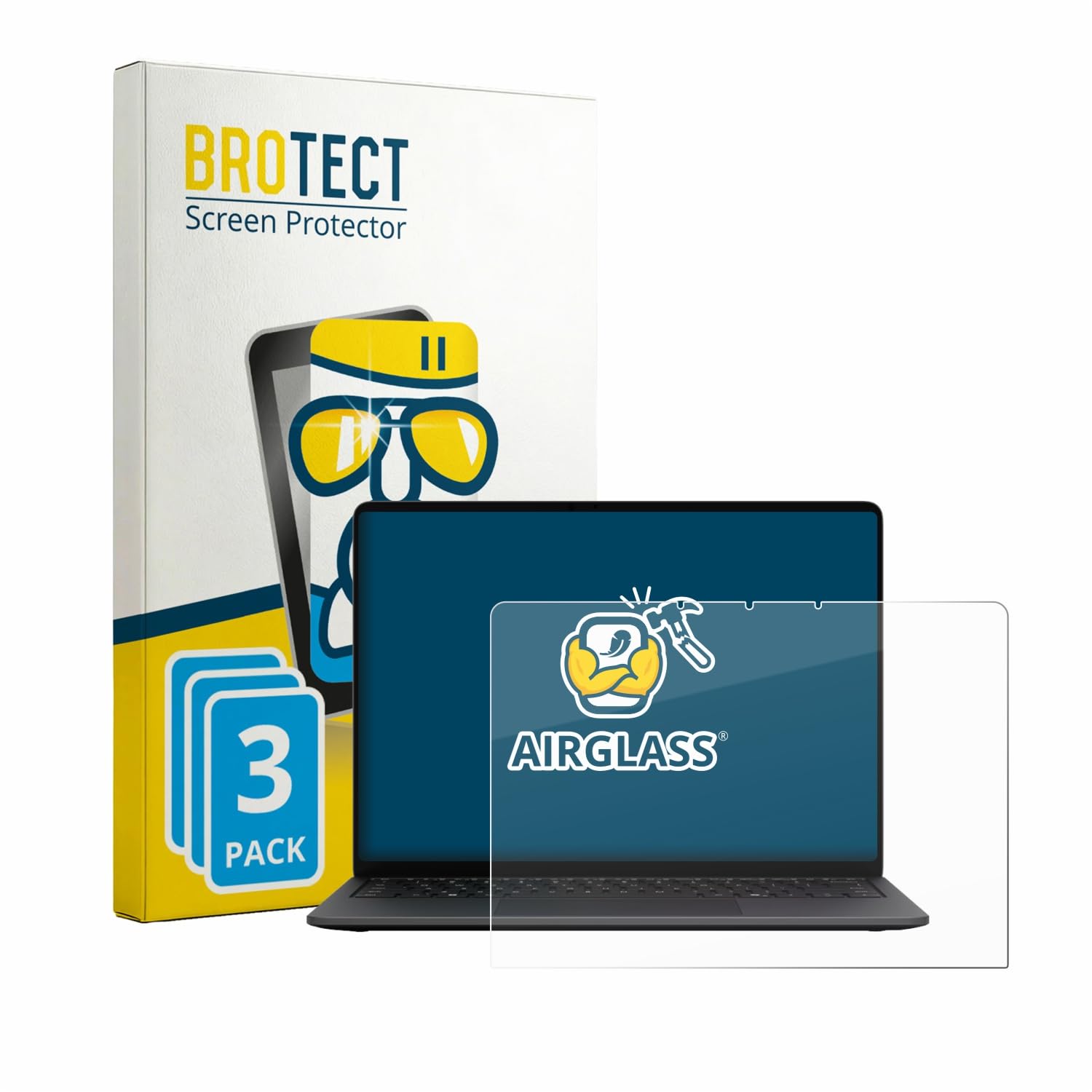 brotect Pellicola Protettiva Vetro per Microsoft Surface Laptop 13.8" 2026 Protezione Schermo (3 Pezzi) [Durezza Estrema 9H, Chiaro]