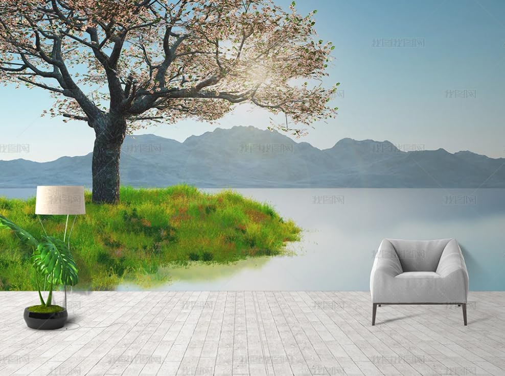 Papier peint intissé paysage de rivière poster mural géant salon 250x175 cm