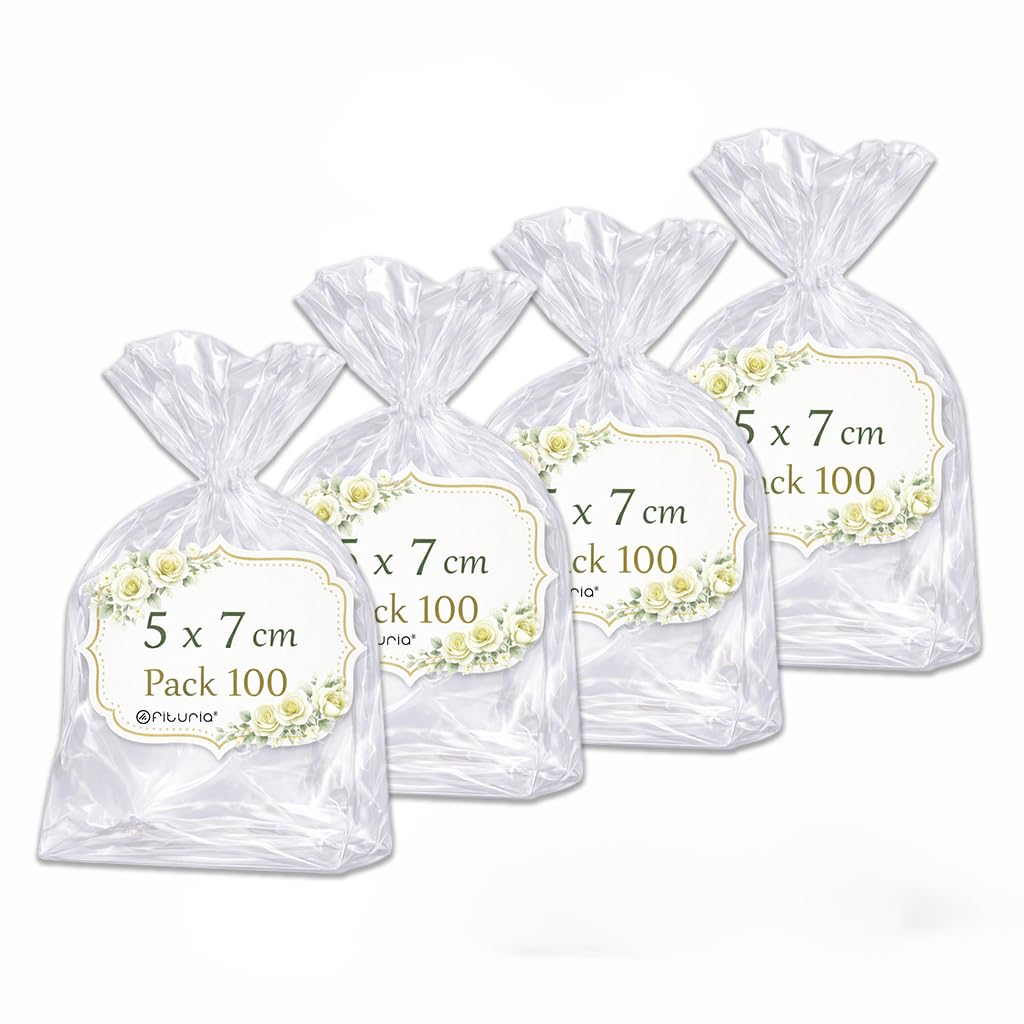 Ofituria Bolsas Celofán Transparente 10 x 15 cm, Bolsas Transparentes para Chuches y Regalos – Bolsas Plastico Transparente para Cumpleaños Infantiles, Galletas y Detalles, 1 Pack (100 Bolsas) — view 32