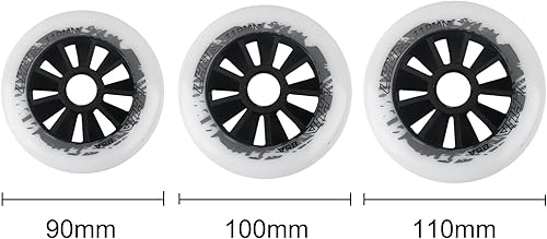 Miniatura 3 de VoOqO Paquete de 6 ruedas de patín en línea de 3.543 in/3.937 in/4.331 in, ruedas de patín 85A para repuesto de ruedas de ruedas, negro, 4.331 in