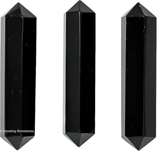 Vista 174 de Amazing Gemstone Puntos de cristal de amatista, cristales curativos y piedras a granel, paquete de 3 puntas curativas de doble terminación