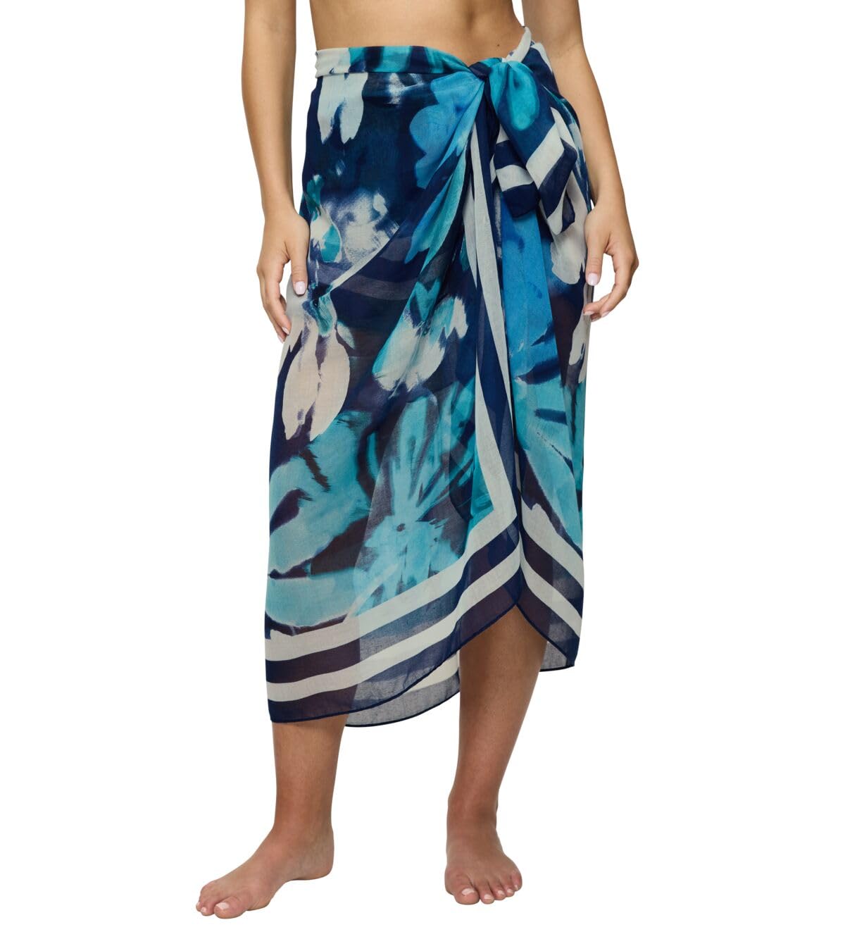 Triumph Women's Beach Mywear Pareo Swimwear Cover Up, Multicoloured (Turquoise - Dark Combination), One Size