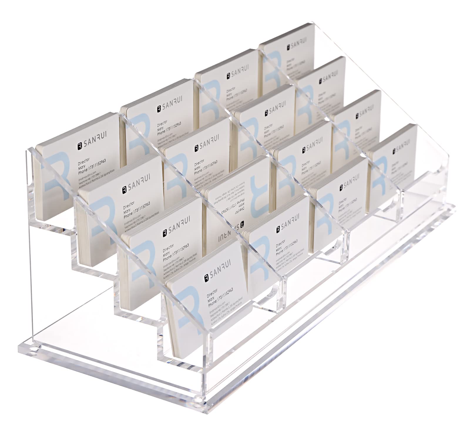Amazon.com : Clear Business Card Holder Acrylic Business Card Stand for  Desk,4 Tier : Office Products
