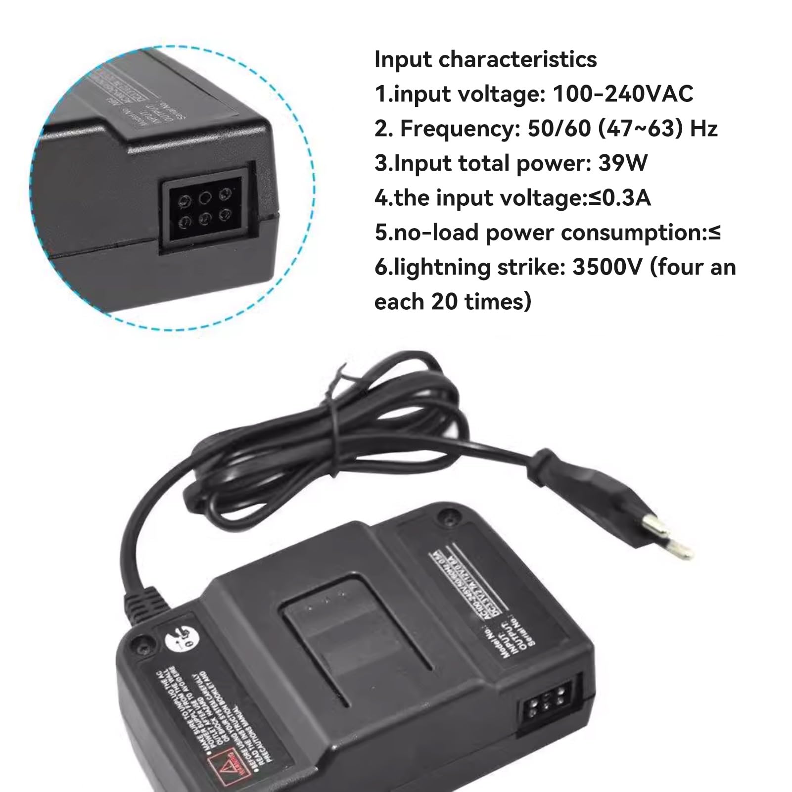 Transformador de Energía N64, Adaptador de CA Fuente de Alimentación Adaptador Convertidor de Video y Audio para Cable de Video AV 100‑240V(EU)