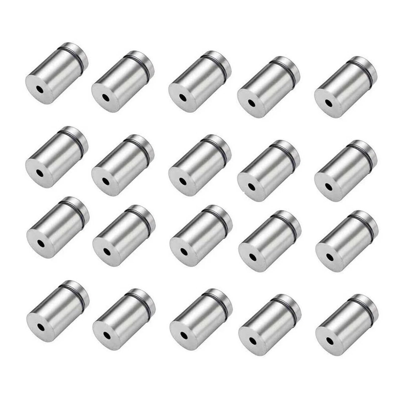 Tornillo de fijación para vidrio, Tornillos de separación acero inoxidable plateados for montaje en pared, letrero acrílico vidrio, 45 Uds(12x20mm 45pcs)