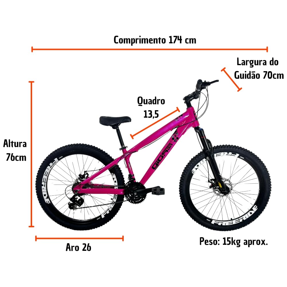Bicicleta Gios 26 Shimano Frx Evo 4trix Freio Disco 21v Rosa