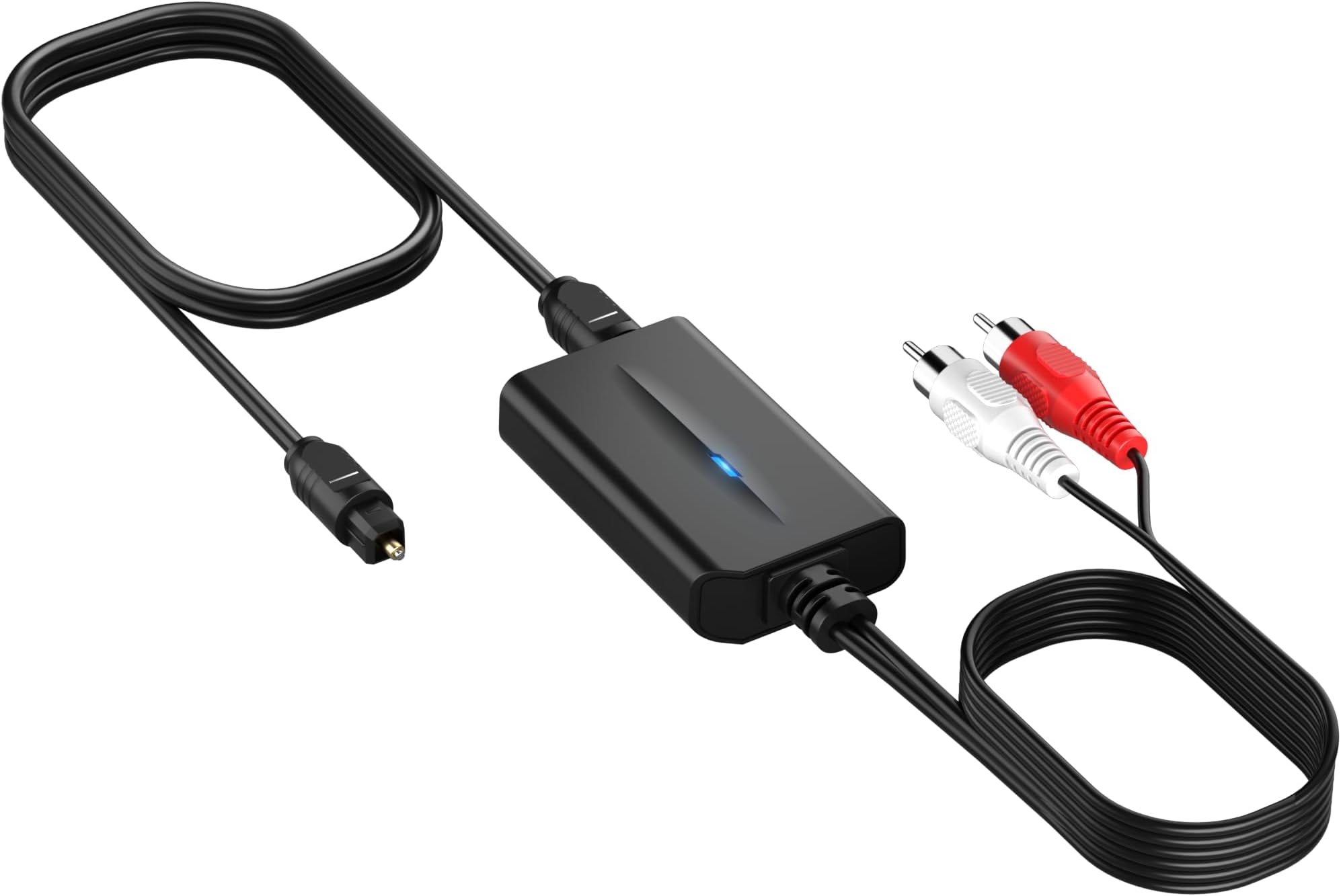 192kHz DAC Digital to Analog Audio Converter 7ft/2.1m Digital Optical to RCA Cable SPDIF to RCA Converter with Built-in Audio Amplifier Chipset for HDTV, DVD, Blu-Ray Playersrca Male