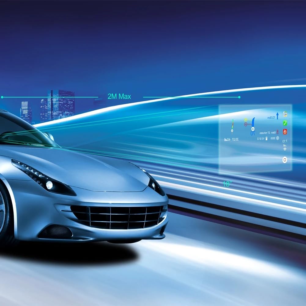 HUD Pantalla de Visualización Frontal para Coche con Manos y Control Remoto