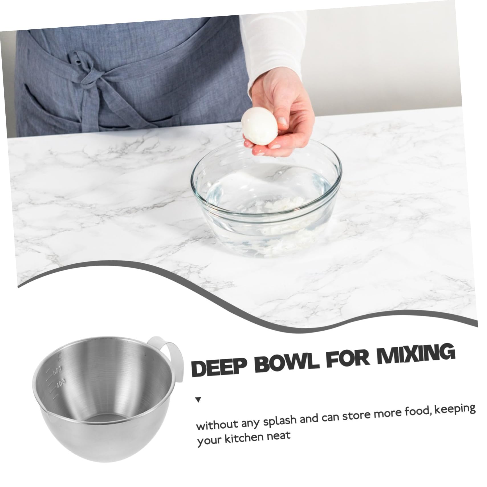 ABOOFAN 3 Piezas Cuenco de acero inoxidable recipientes para preparar comidas tazón para mezclar con asa tazón para mezclar ensalada recipiente para mezclar para hornear ensaladera