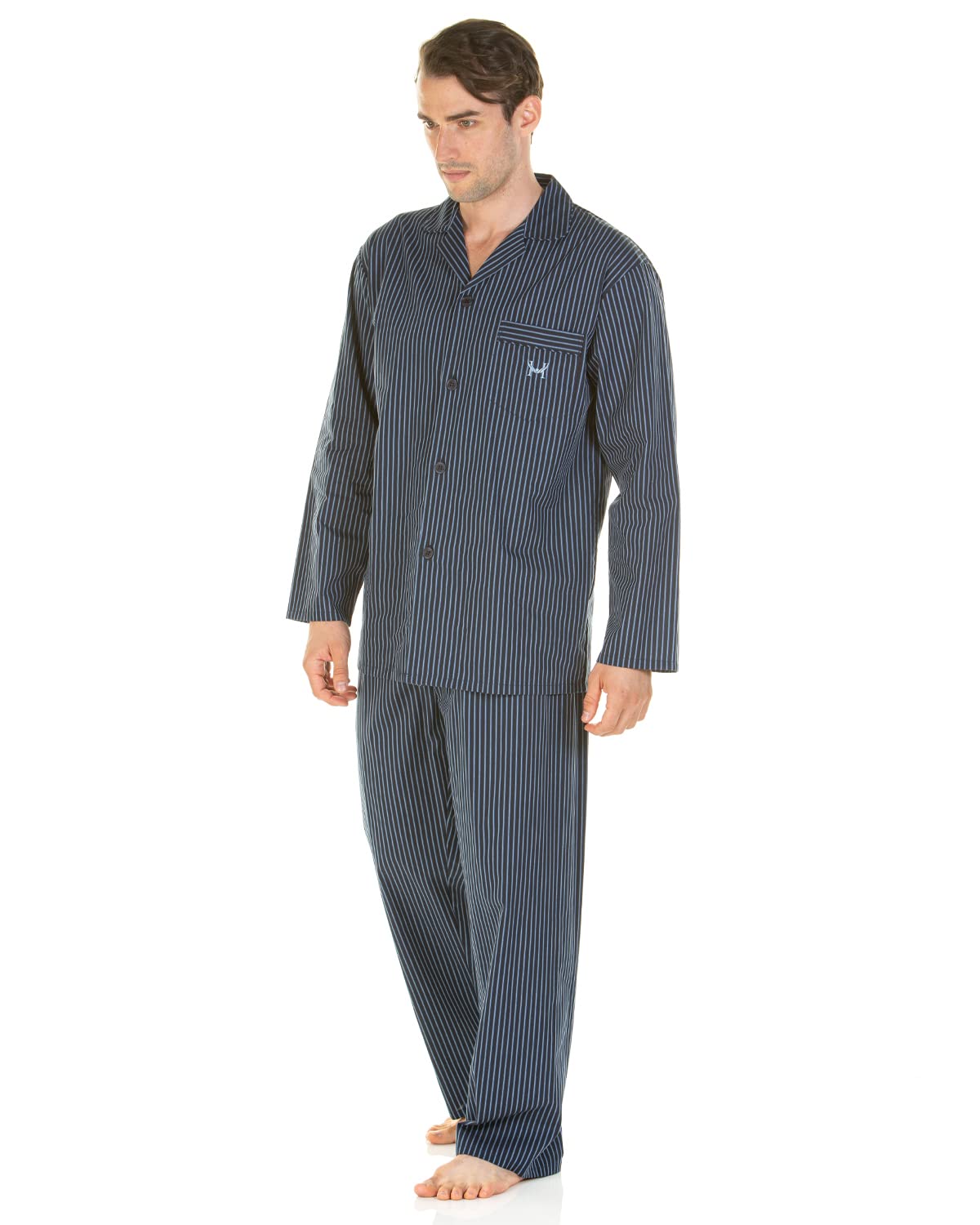 Undercover Haigman 100% Cotton Pyjamas 7491 Navy Stripe XL