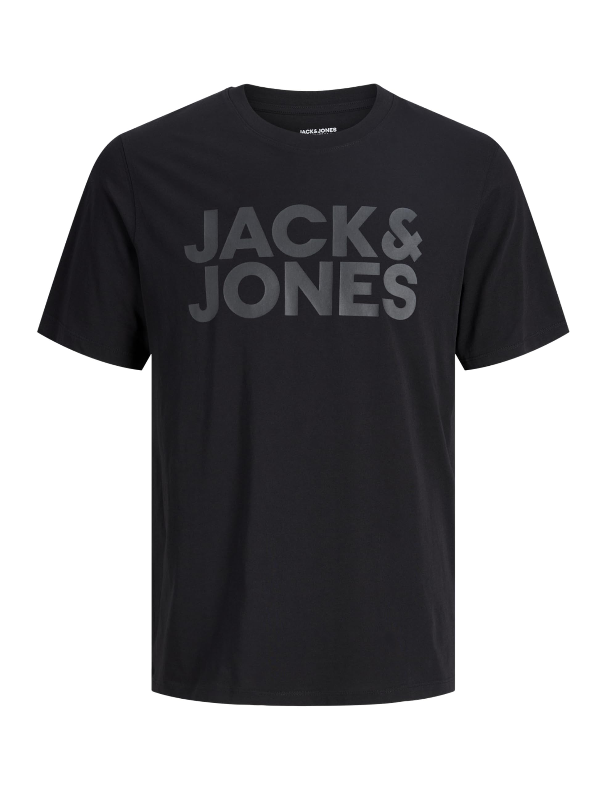 Jack & Jones Men's Black Fit:slim/Large Print/Black Jjecorp Logo Tee Ss O-Neck Noos T-Shirt, Fit: Slim//, Xs