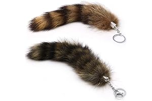 Key Ring Raccoon Coat Tails Chain Keychain Keyring Gift New