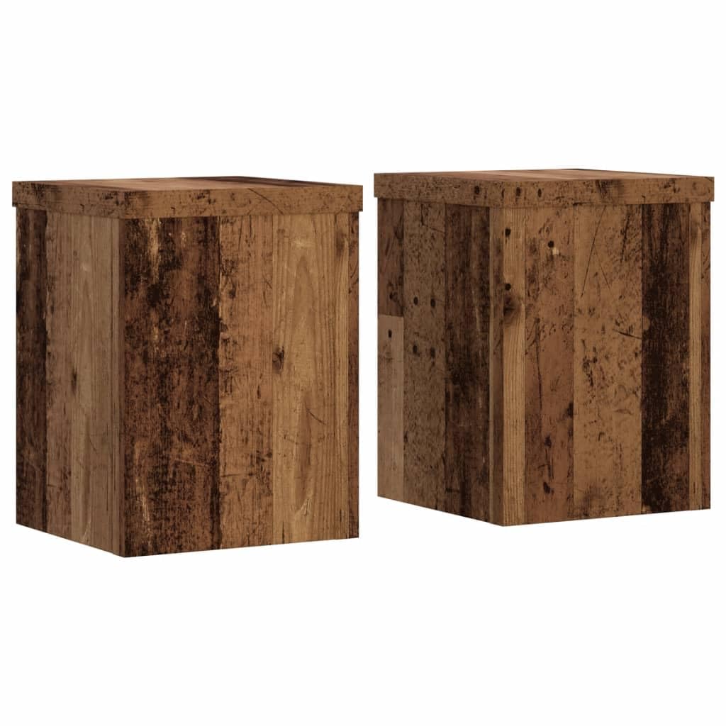 vidaXL Plant Stands 2 pcs, Plant Pot Stand for Indoor Living Room, Plant Holder for Decorative, Flower Stand Flower Pot, Old Wood Engineered Wood