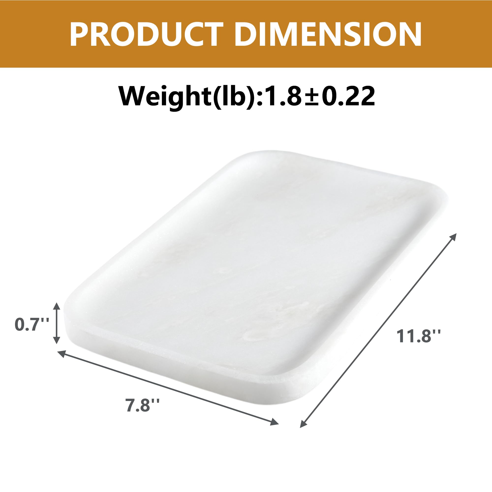Bandejas de tocador, bandeja de baño de mármol para organizar, bandeja decorativa para encimera de tocador, bandeja de servir de una pieza para cocina, bandeja de almacenamiento para fregadero de