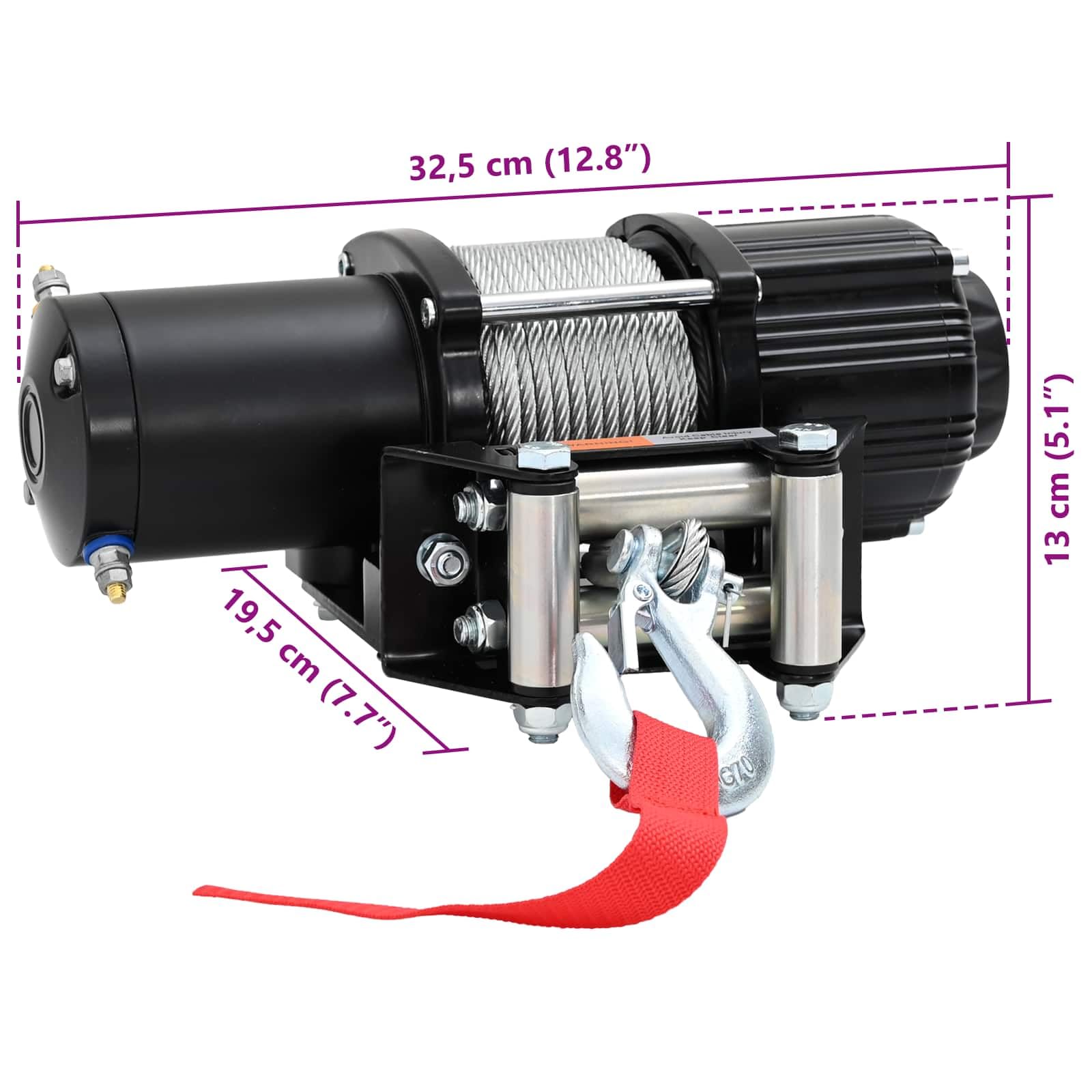 Verricello elettrico in PVC, nero, forza di trazione, per esterni, impermeabile, con telecomando, per ATV, barca, trattore, auto, rimorchio