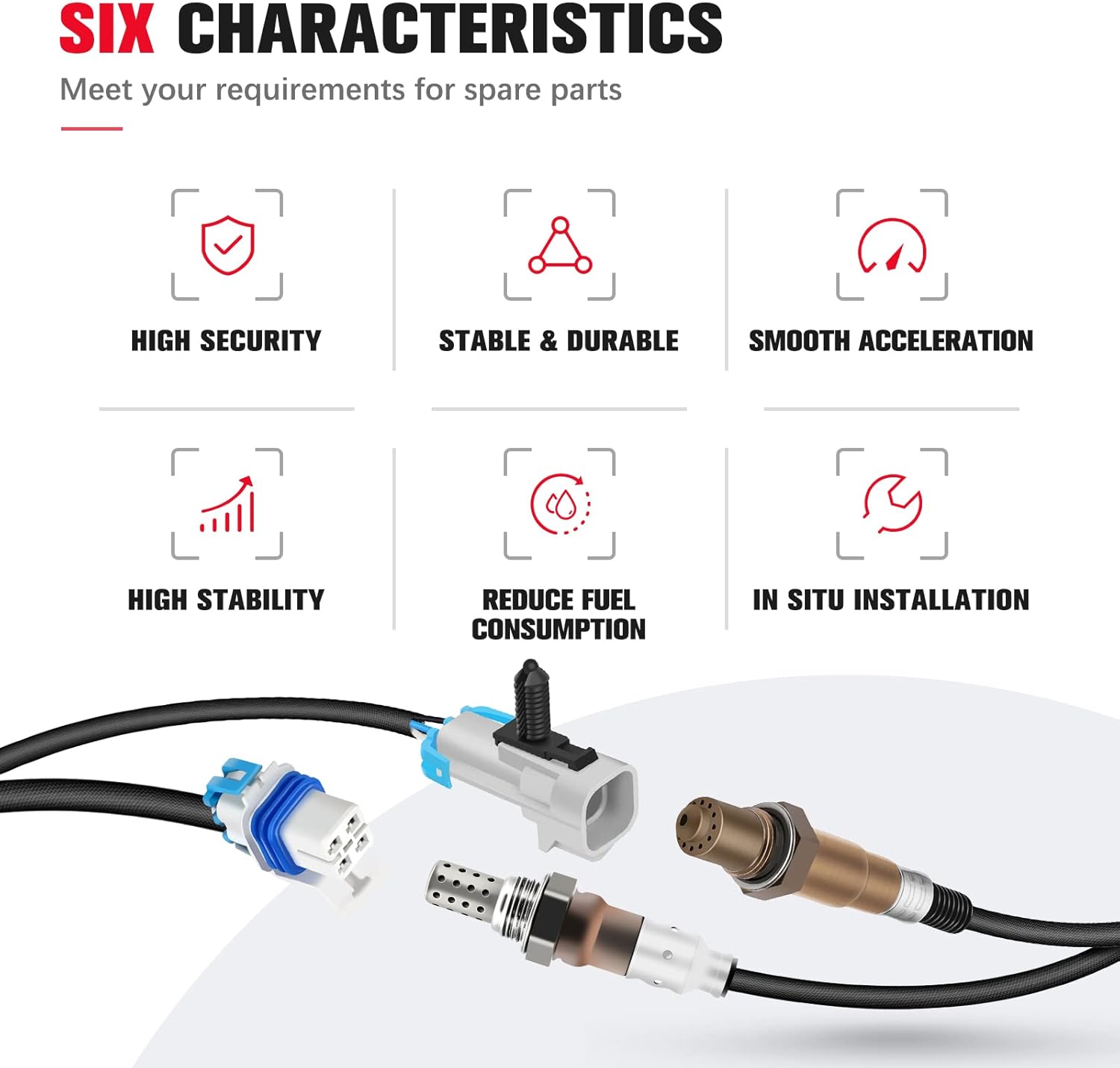 O2 Sensor Upstream and Downstream 234-4668 213-4229, Oxygen Sensor Set of 4 for Chevy Silverado Suburban Tahoe, for GMC Sierra Yukon, for Cadillac Escalade 5.3L 6.0L