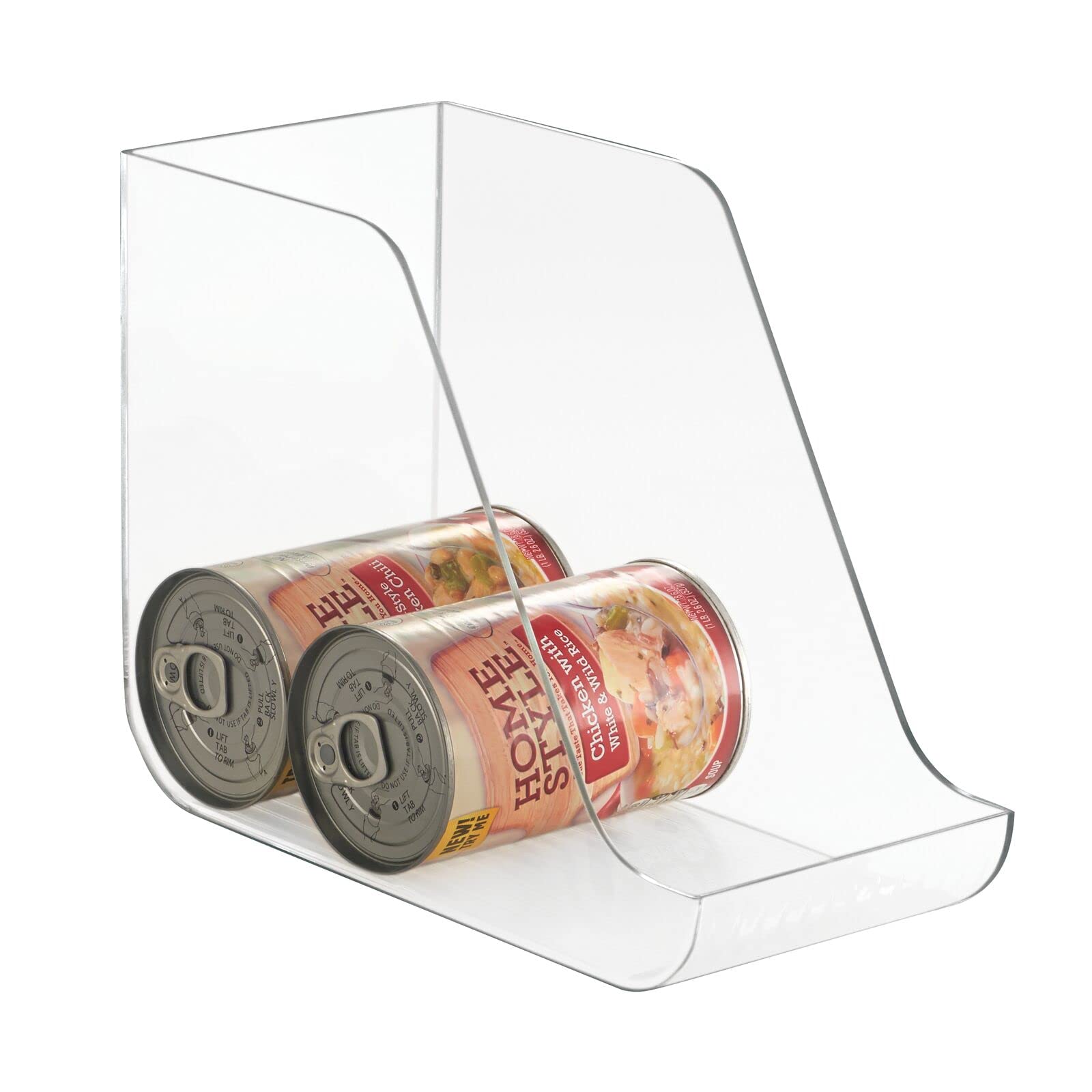 mDesign - Juego de dos organizadores de latas de comida para muebles de cocina, transparente
