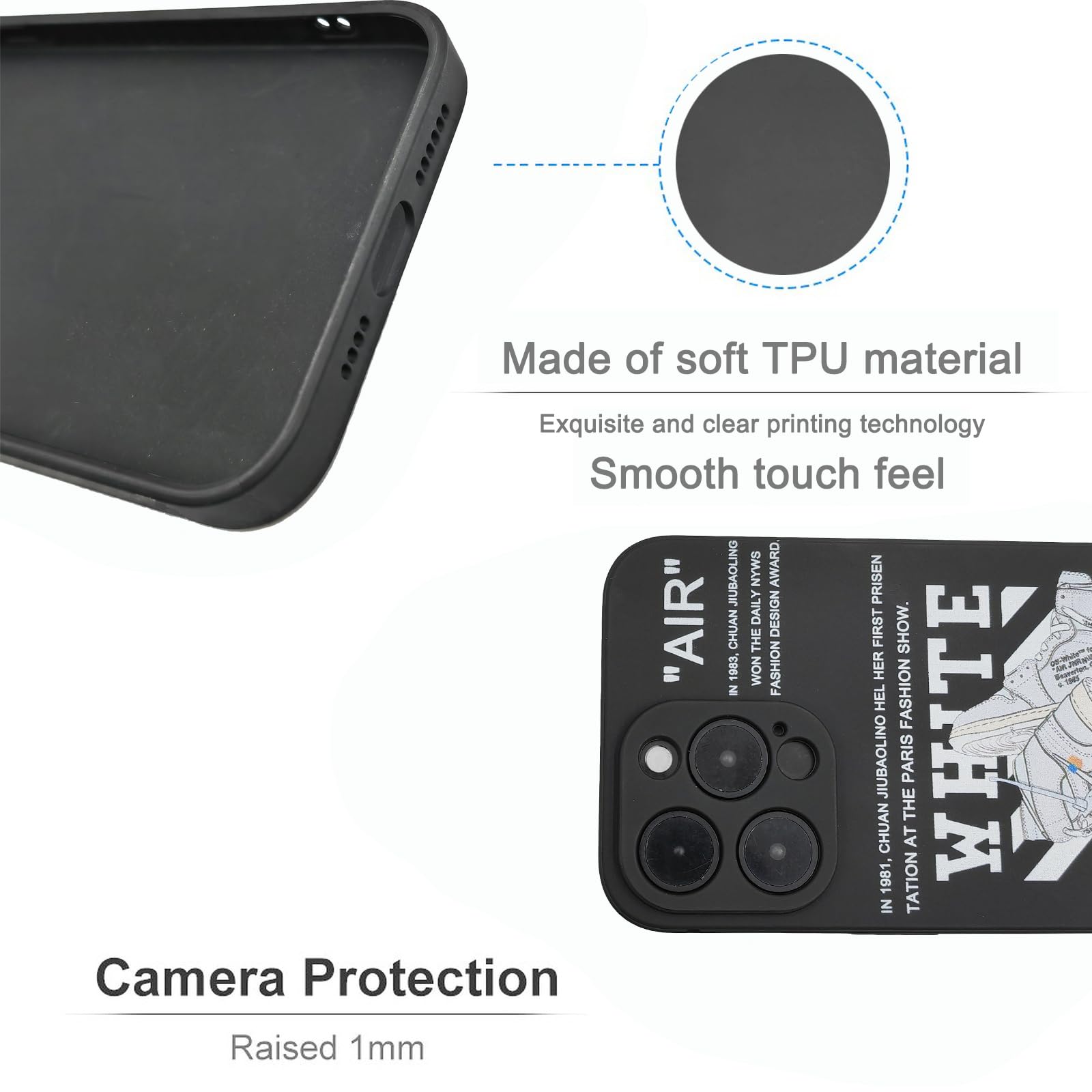 Funda compatible con iPhone 14 Pro Max, diseño de tenis de baloncesto, protección delgada de silicona suave con funda para iPhone 14 Pro Max, funda negra para hombres, mujeres, niños y