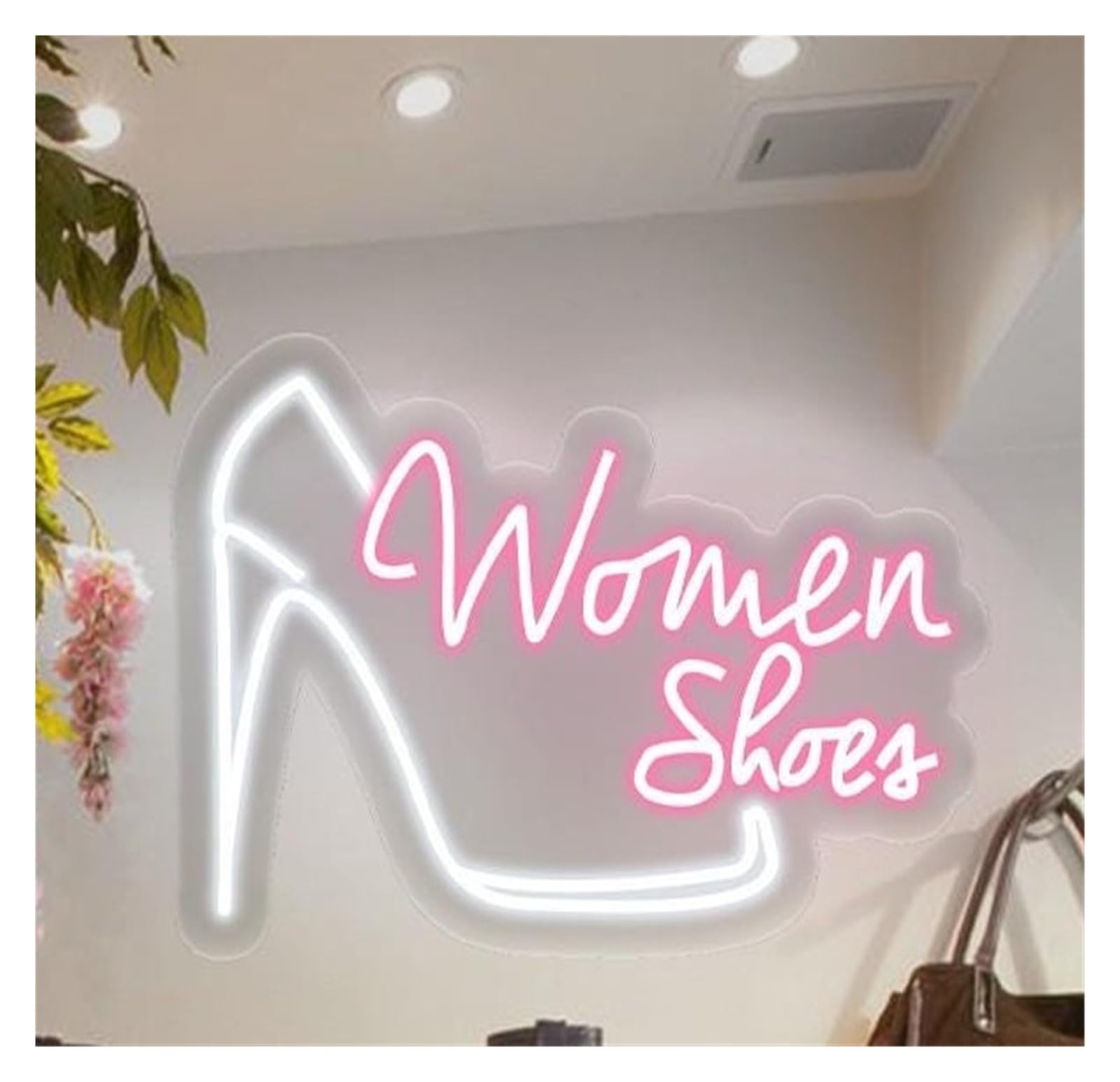 RONGCH Hanging Art Neon Signs Women Shoes Neon Sign for Shoe Store, Fashion Boutique, Dressing Room for Lovers 40.5x28cm(B)
