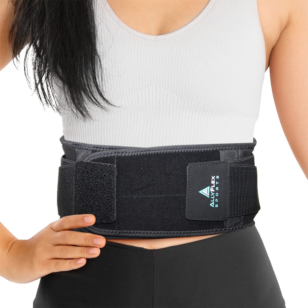 Lightweight Back Brace Slim Fit Under Uniform, Dual Lumbar Pads Support