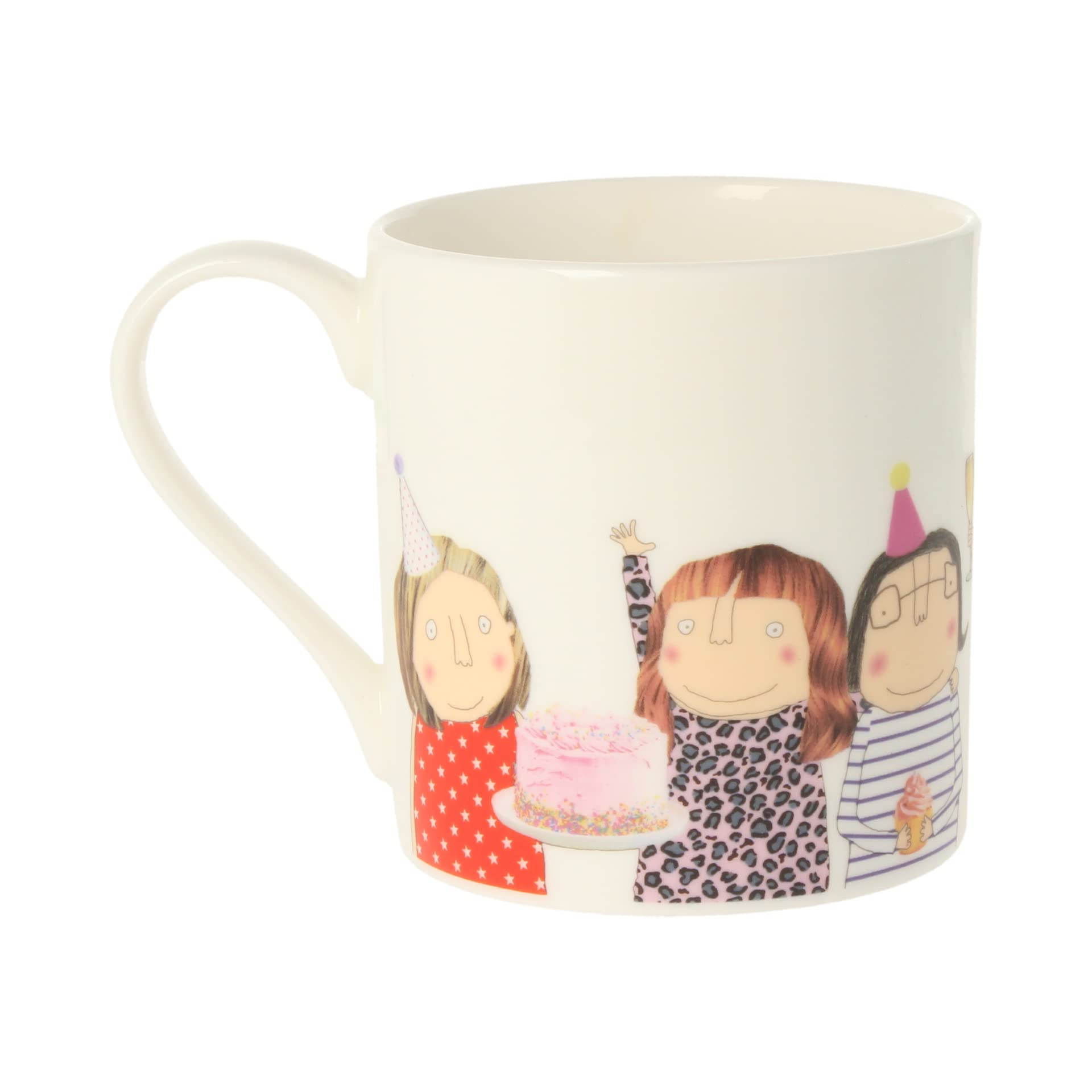 Rosie Made A Thing Coffee, Cake & Good Company Bone China Mug Gift for Friends QRH76, White, Quite Big (9cm x 8.5cm x 8.5cm) - Image 2