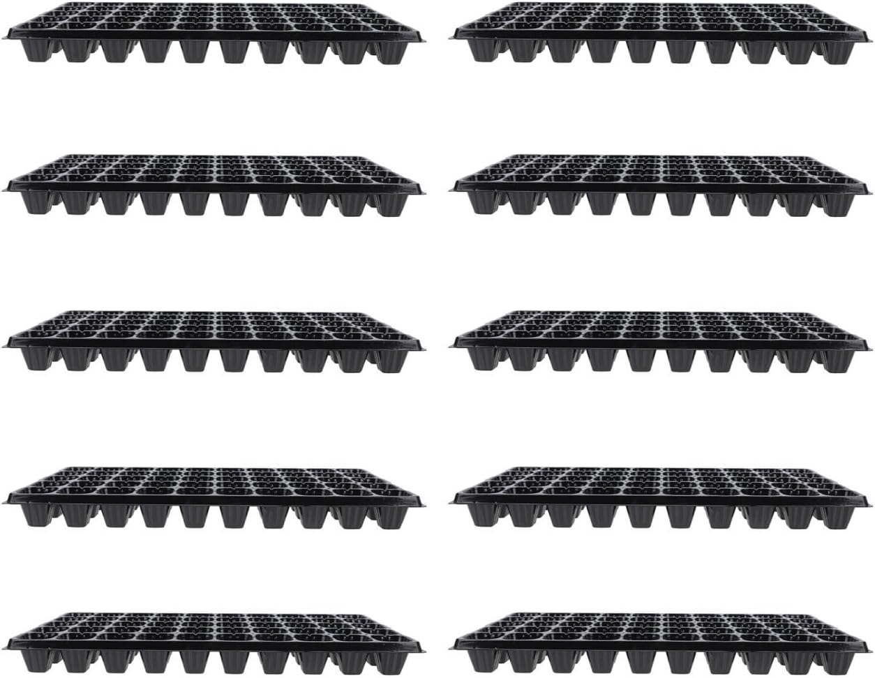 Hemoton 10pcs Plant Germination Trays 50-Cell Nursery Seed Starter Plastic Planters for Indoor Outdoor Garden Planting Supplies