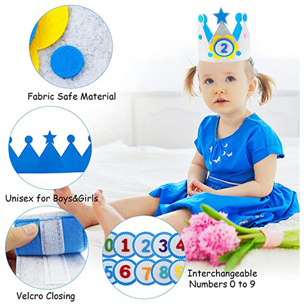 Corona Compleanno Bambino Con Numeri 1-9 - Coroncina Regolabile Per Festeggiamenti - Foto 5