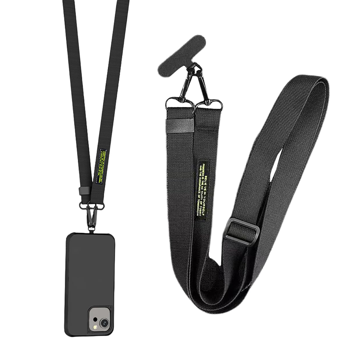 BowieMall Phone Lanyard, Adjustable Polyester Lanyard, Universal Neck Strap With a Tether Pad For Phone Case Keys Id Badges, Mobile Strap Compatible With Most Mobile Phones (Black, Not Includes Case)-image-17