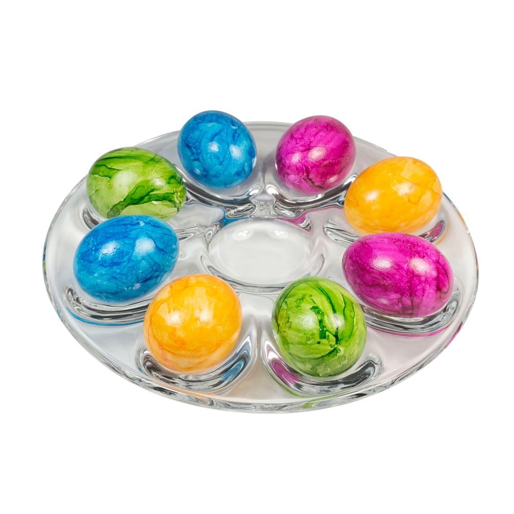 Formano - Piatto per uova per servire o come decorazione, con spazio per fino a 8 uova e una salsa, accattivante in ogni sala da pranzo, cucina e soggiorno